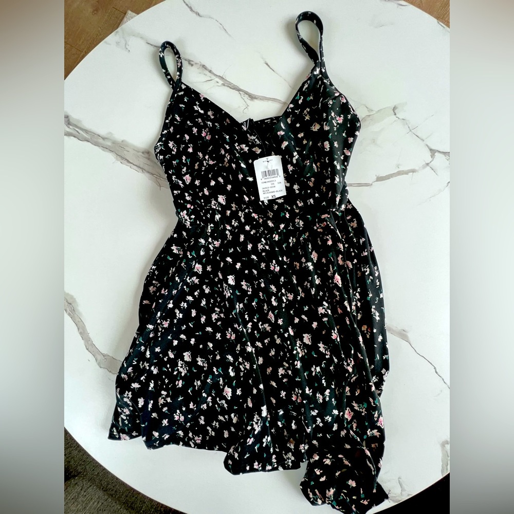 Windsor Black Floral Romper XS NWT
